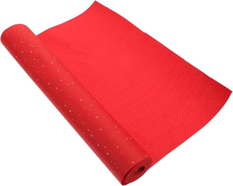 Red Gold Foil Rice Paper Roll 35cm x 20m for Chinese Calligraphy Brush Writing and Sumi Ink Painting - Image 1